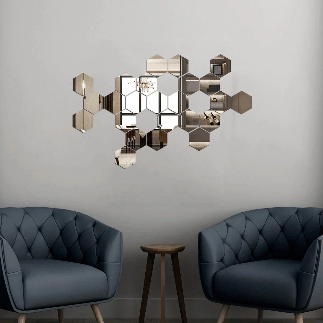 Hexagon Wall Decor Mirror Acrylic