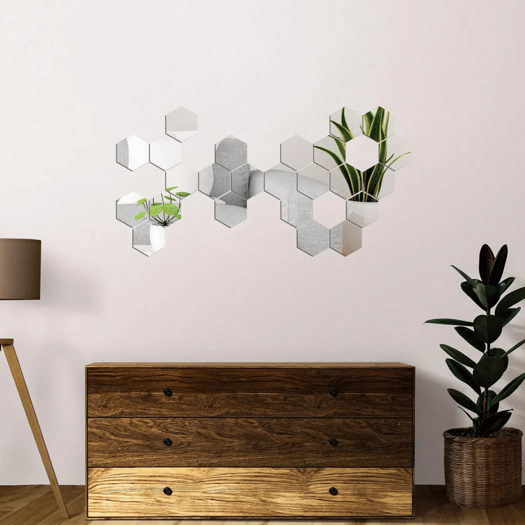 Hexagon Wall Decor Mirror Acrylic