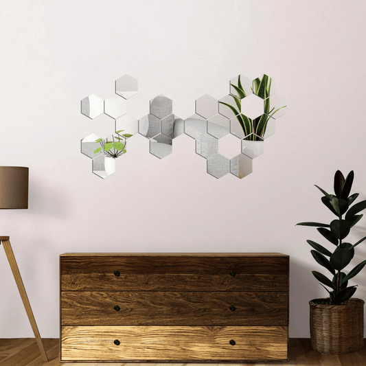 Hexagon Wall Decor Mirror Acrylic