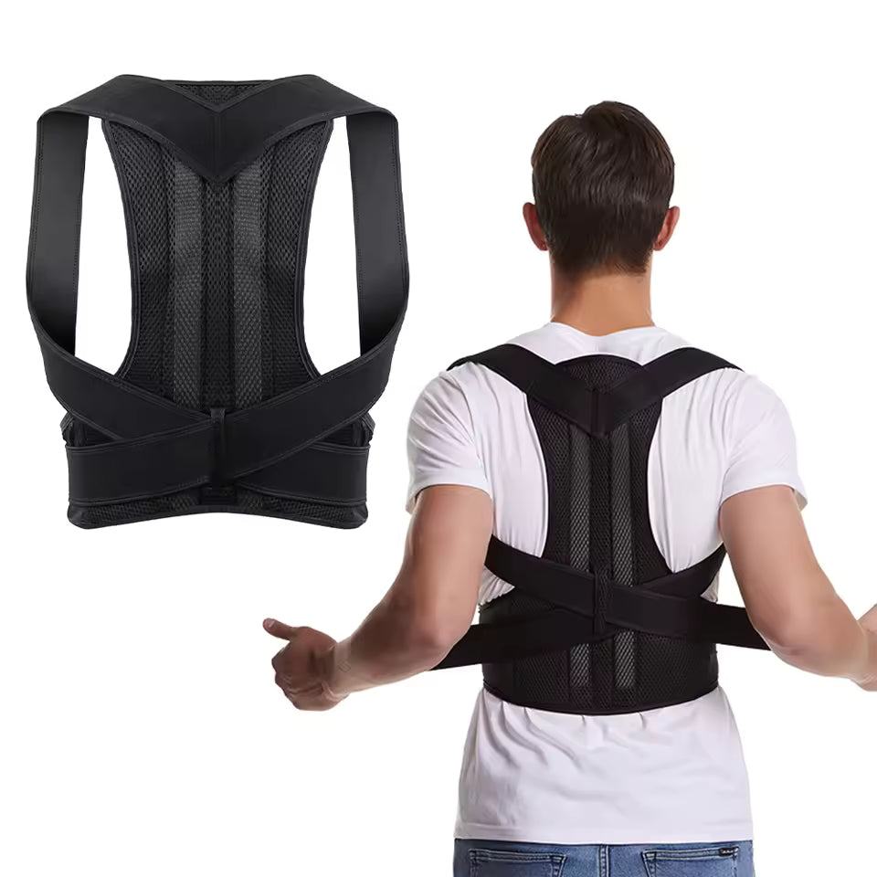 Back Brace Posture Corrector for Women & Men, Adjustable Back Lumbar Support Belt