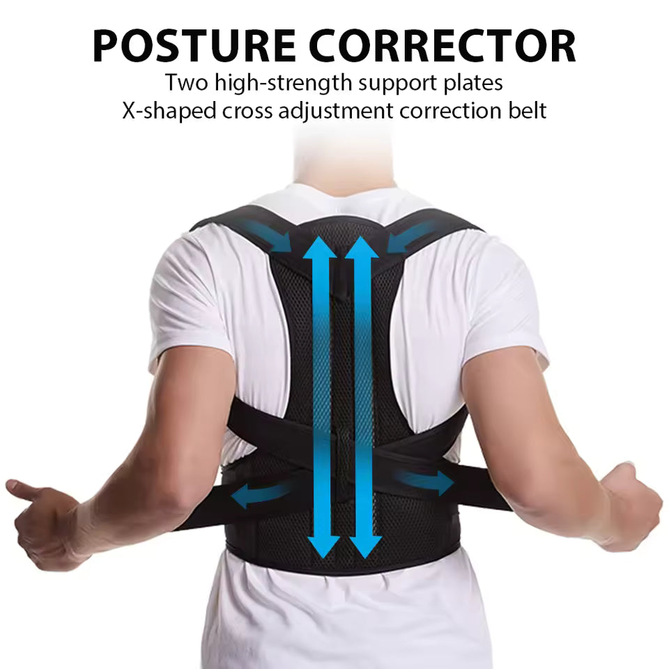 Back Brace Posture Corrector for Women & Men, Adjustable Back Lumbar Support Belt